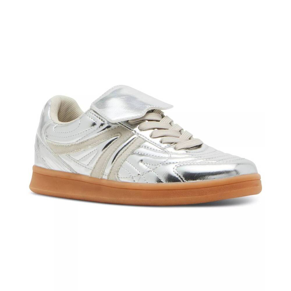 NEW STEVE MADDEN women's madrid round toe sneaker in silver